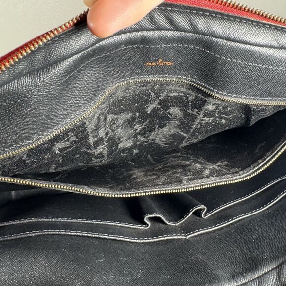 LOUIS VUITTON Porte-Documents Voyage Red Epi Leather Briefcase Bag - Picture 11 of 13